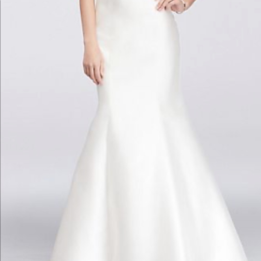 White two piece mermaid prom dress with floral top